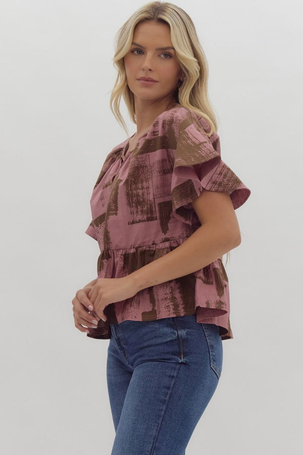 Mauve Pattern Top