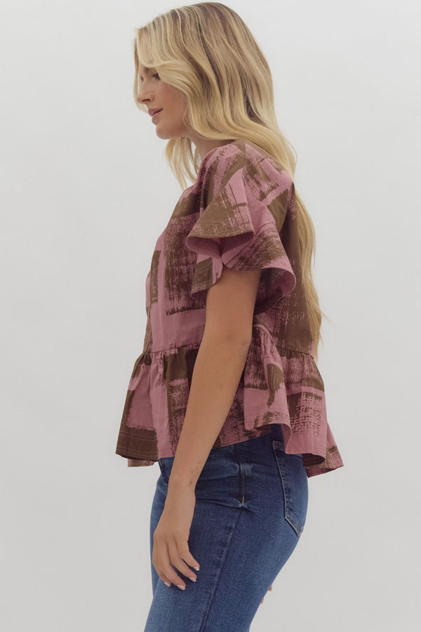 Mauve Pattern Top