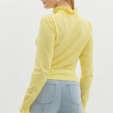 Frilled Top Be Here Long Sleeve Top - Yellow