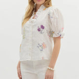 Floral Eyelet Top