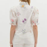 Floral Eyelet Top