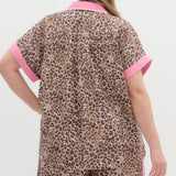 Wild Thing Leopard and Pink Button Down Set