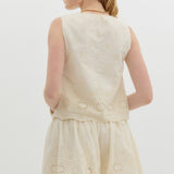 Cream Eyelet Shorts