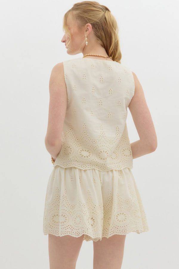 Cream Eyelet Tank