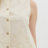 Cream Eyelet Shorts