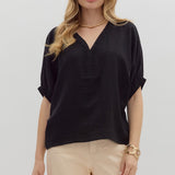 Braided Collar Detail Top
