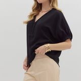 Braided Collar Detail Top