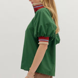 Found My Way Zip Collar Top  | Hunter Green