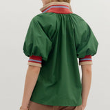 Found My Way Zip Collar Top  | Hunter Green