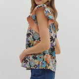 Fall Floral Ribbon Top