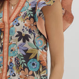Fall Floral Ribbon Top