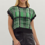 Pretty in Green Plaid Sweater