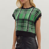 Pretty in Green Plaid Sweater