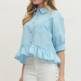 The Polished & Pretty Button Down | Light Blue