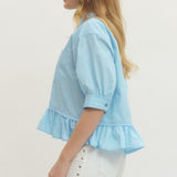 The Polished & Pretty Button Down | Light Blue
