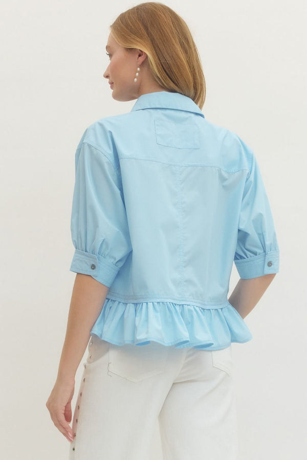 The Polished & Pretty Button Down | Light Blue