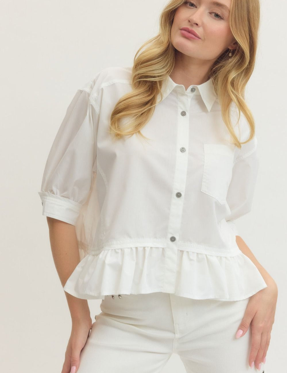 The Darling Days Ruffle Button Top
