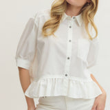 The Darling Days Ruffle Button Top