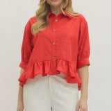 The Darling Days Ruffle Button Top