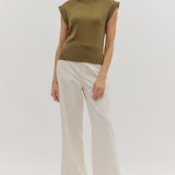 Effortless Edge Short Sleeve Sweater  Top