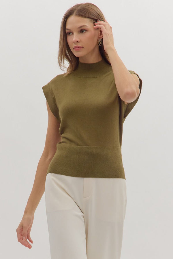 Effortless Edge Short Sleeve Sweater  Top