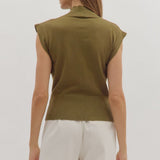 Effortless Edge Short Sleeve Sweater  Top