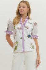 Pressed Petals Blouse- Off White
