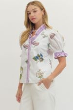 Pressed Petals Blouse- Off White