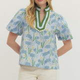 The Southern Charm Floral Top | Blue