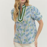 The Southern Charm Floral Top | Blue