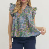 Flower Garden Flutter Top
