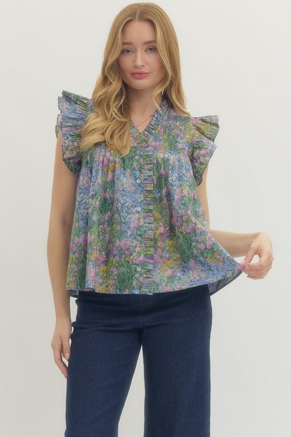 Flower Garden Flutter Top