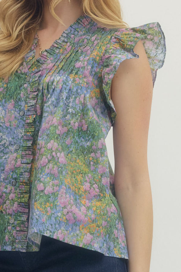 Flower Garden Flutter Top