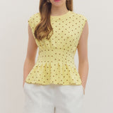 Polka Dot Pleated Top