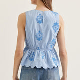 Powder Blue Petals Top