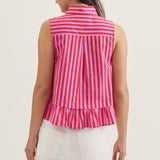 Pink Perfection Tie Neck Peplum Top