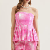Darling Check Peplum Top
