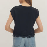 The Lace Edit Short Sleeve Sweater
