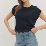 The Lace Edit Short Sleeve Sweater
