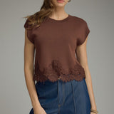 The Lace Edit Short Sleeve Sweater