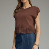 The Lace Edit Short Sleeve Sweater