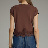 The Lace Edit Short Sleeve Sweater