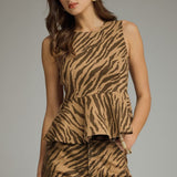 Valley Night Tiger Peplum Top