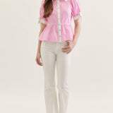 Candy Stripe Bow Peplum Top