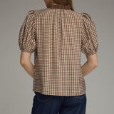 Emery Gingham Top | Brown