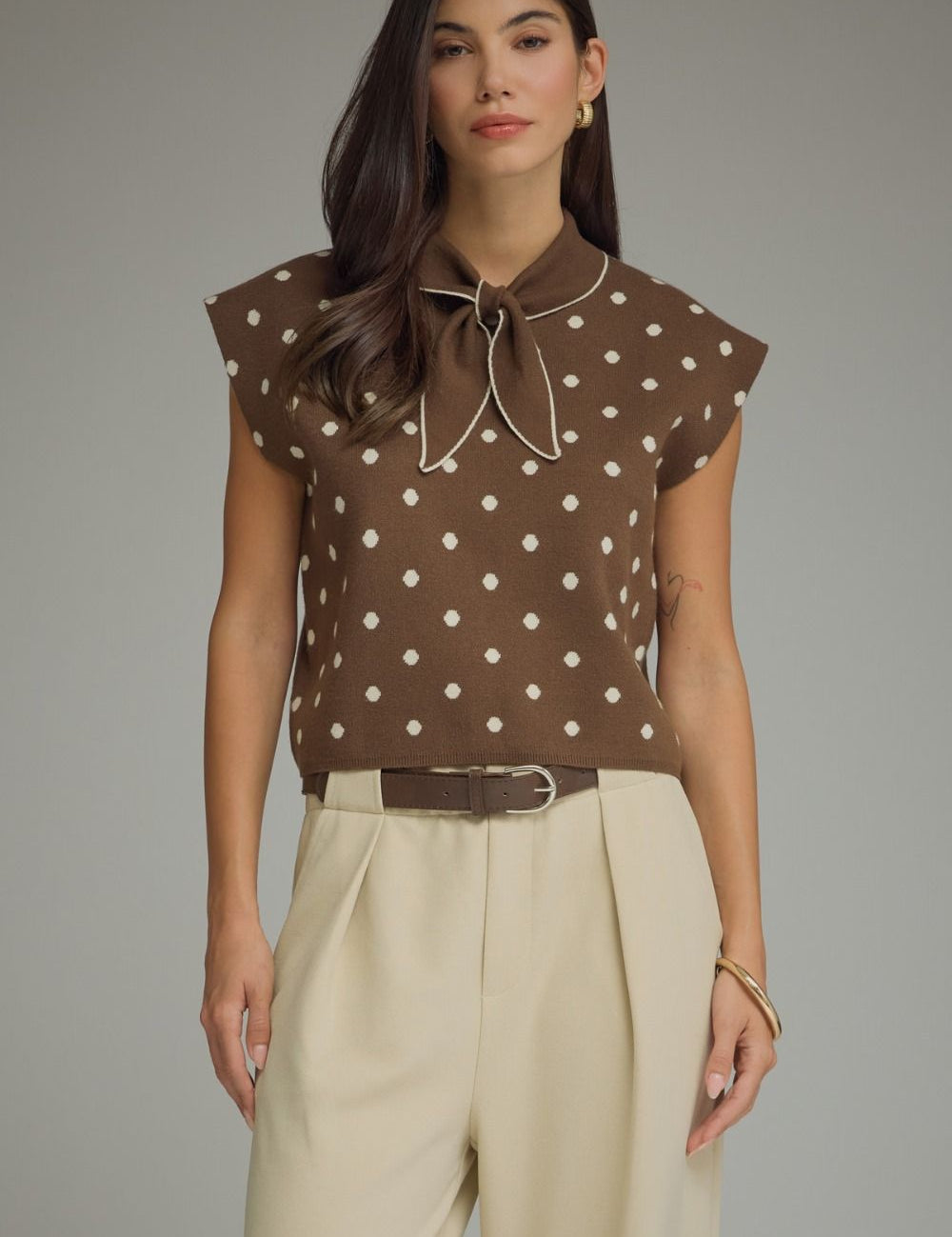 The Dot To Dot Sweater Top