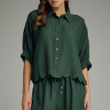 The Evergreen Scallop Top