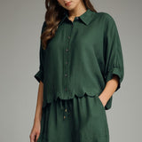 The Evergreen Scallop Top