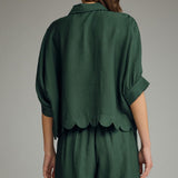 The Evergreen Scallop Top