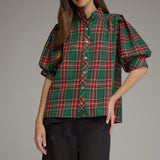 Home for the Holidays Plaid Top